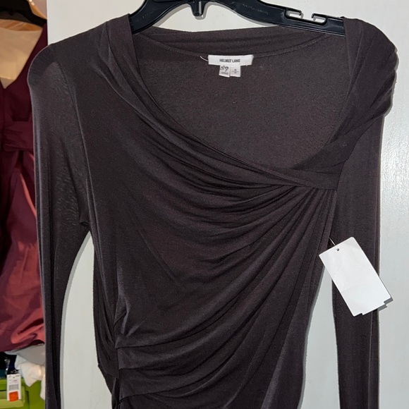 Helmut Lang Brown Asymmetric Twisted Dress - Picture 3 of 6